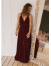 Burgundy Jersey Top Fashion Bridesmaid Dress